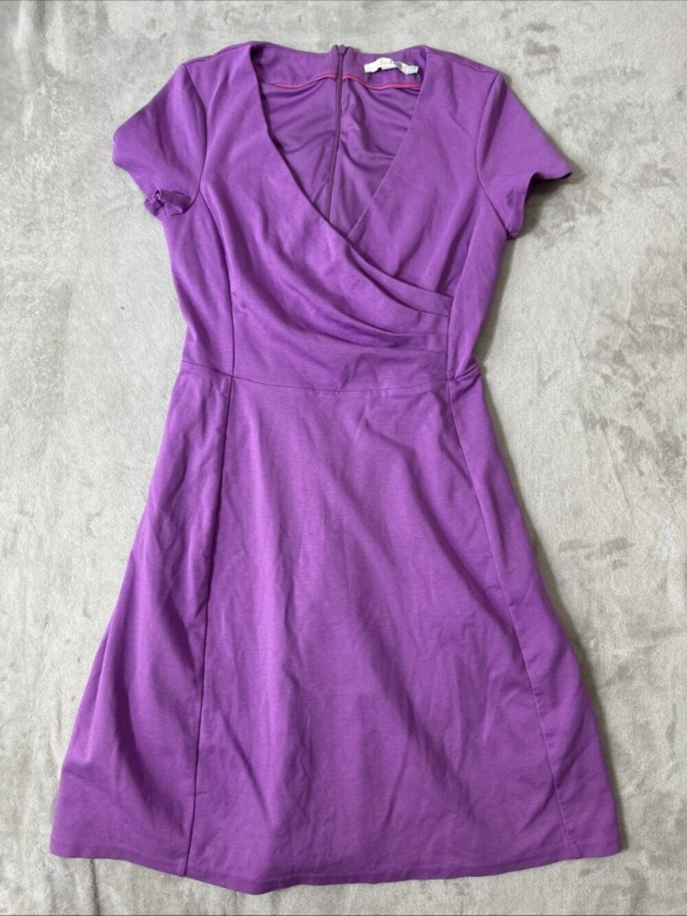 Boden purple faux wrap dress women’s 6R fit flare stretch